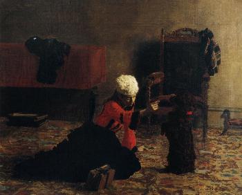 托馬斯 伊肯斯 Elizabeth Crowell with a Dog 托馬斯 伊肯斯 Elizabeth Crowell with a Dog